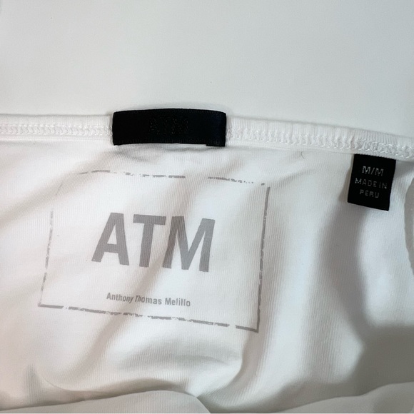 ATM White Cami Bodysuit Pima Cotton Size Medium - Picture 9 of 12